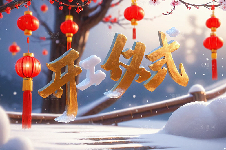 开门红立体开业大吉艺术字
