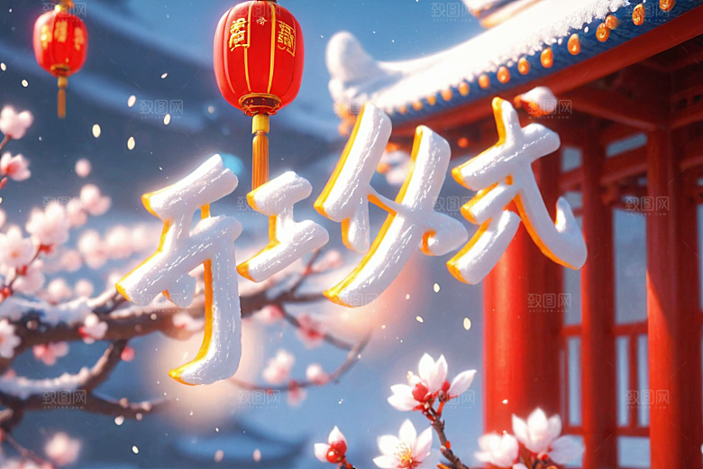 开门红新年渲染艺术字