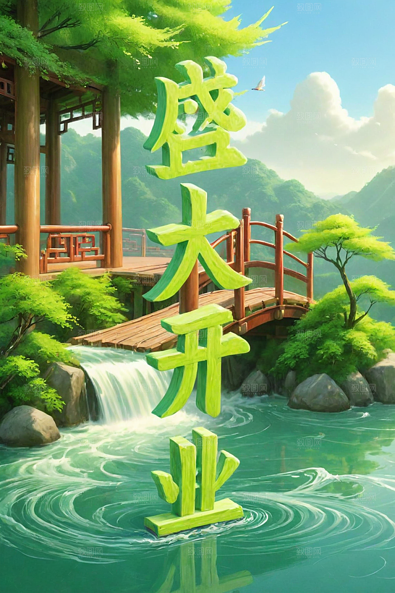 开门红3D渲染艺术字