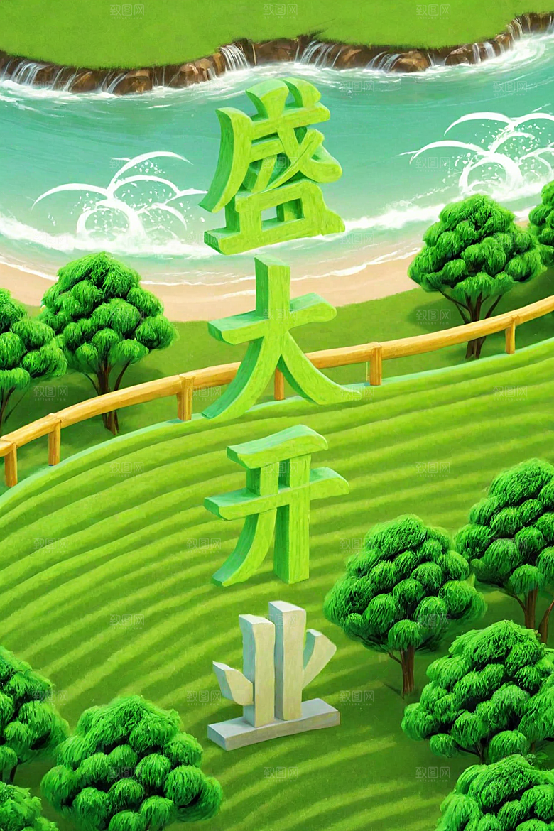 开门红春节渲染艺术字