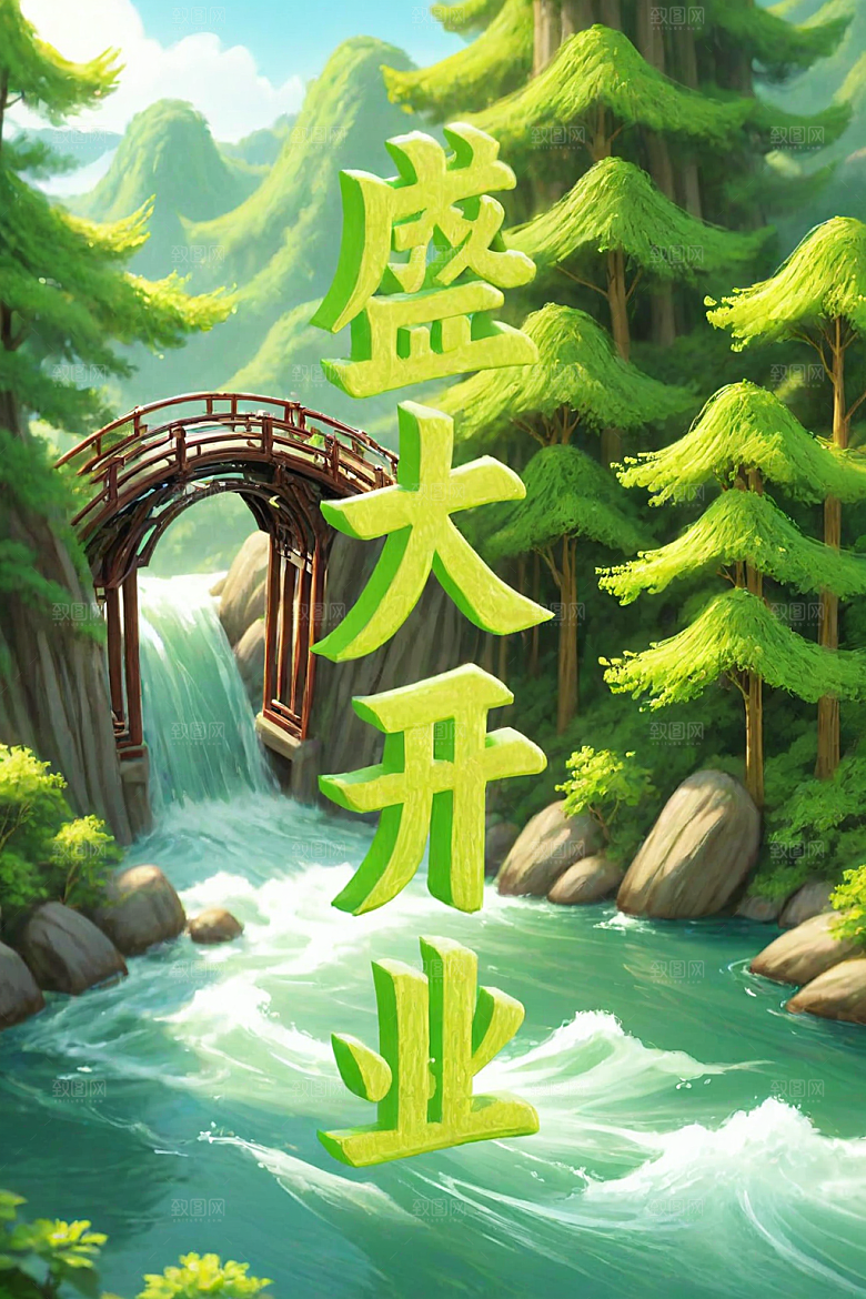 开门红新年开业大吉艺术字