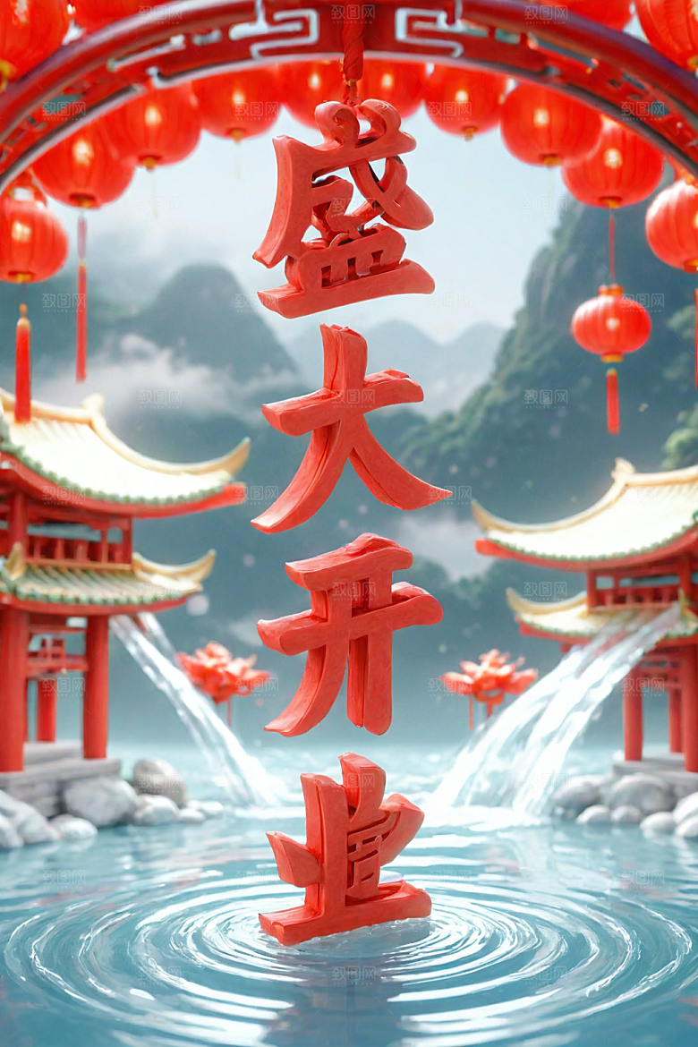 开门红喜庆新年艺术字