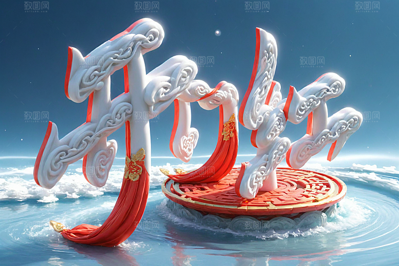 开门红春节渲染艺术字