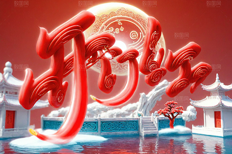 开门红新年开工艺术字