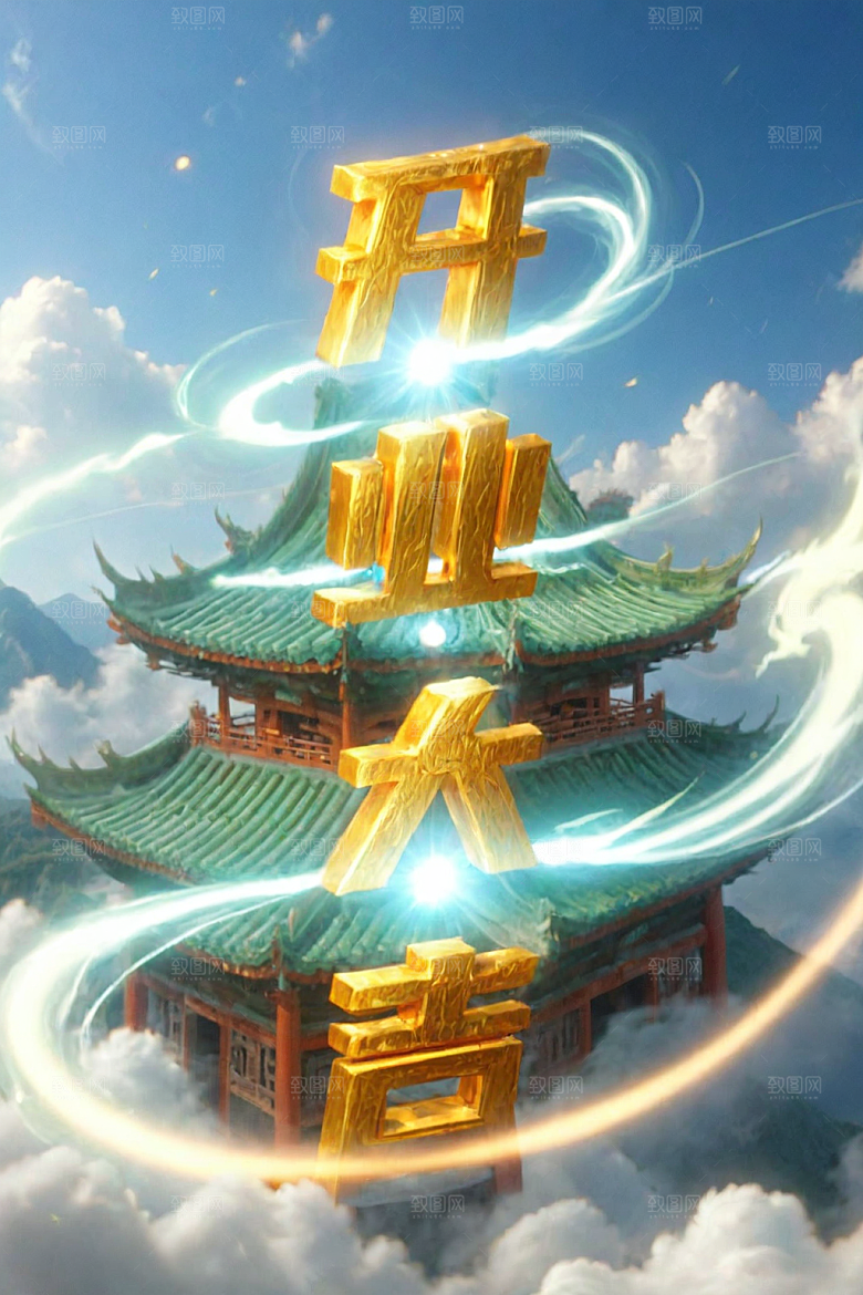 开门红开业大吉高清艺术字