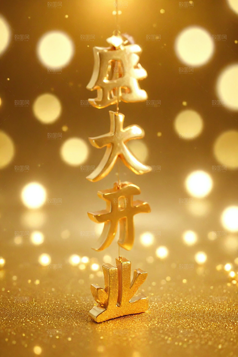 开门红3D喜庆艺术字