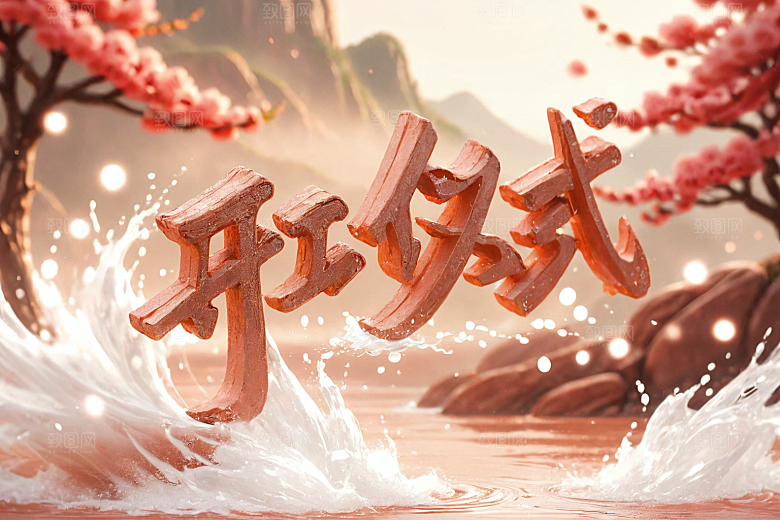 开门红立体春节艺术字