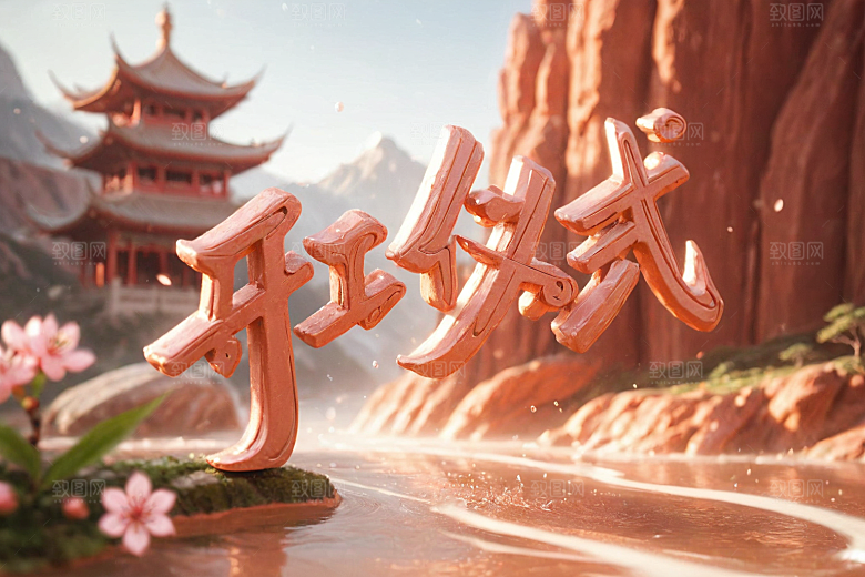 开门红典礼春节艺术字