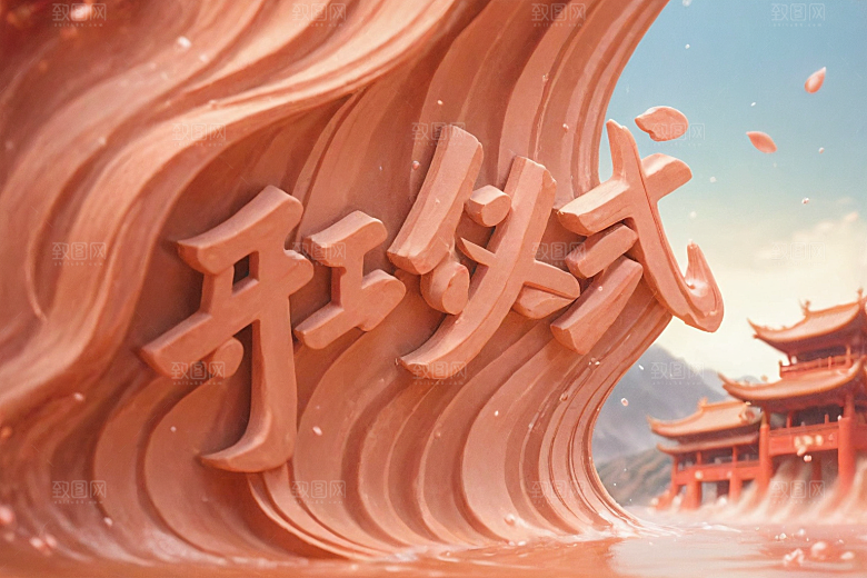 开门红典礼喜庆艺术字