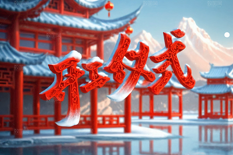 开门红3D喜庆艺术字