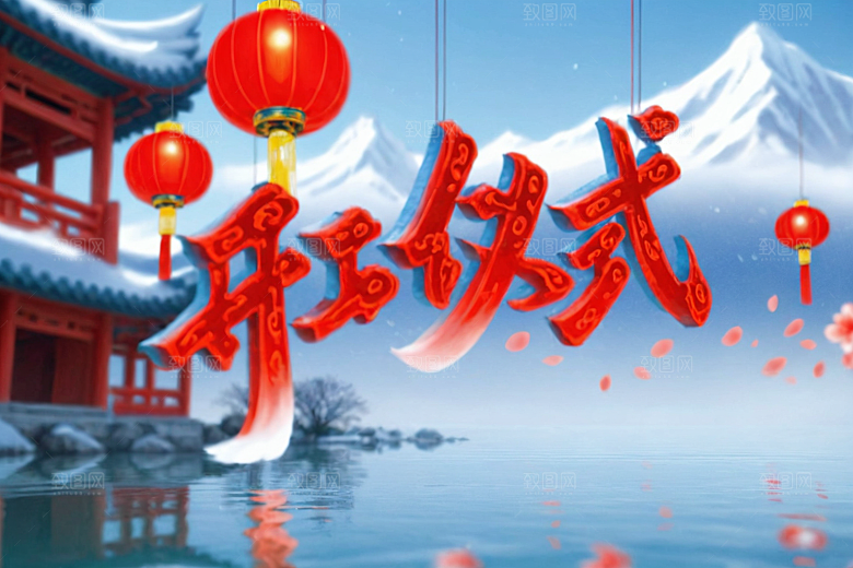 开门红高清典礼艺术字