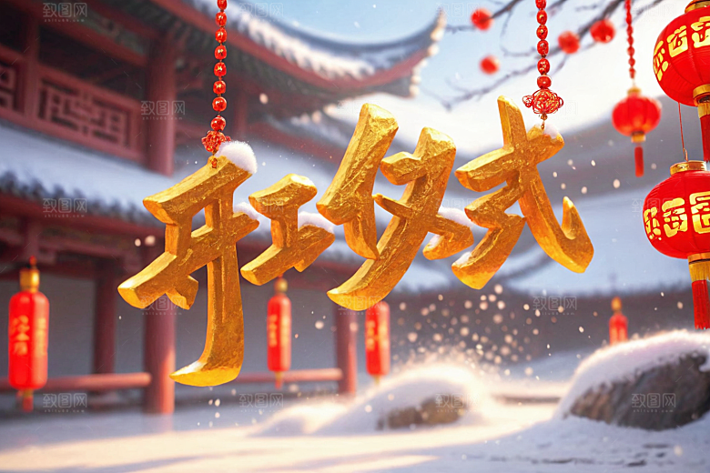 开门红立体典礼艺术字