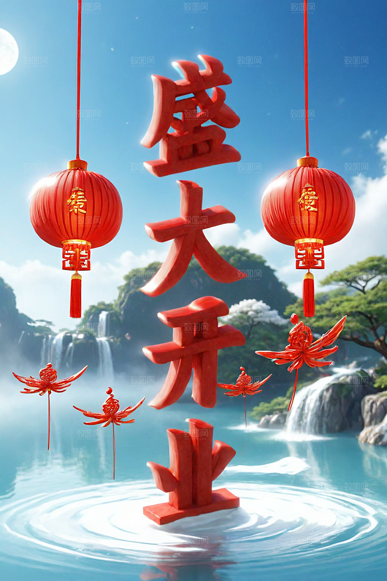 开门红开工开业大吉艺术字