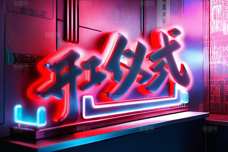 开门红新年春节艺术字