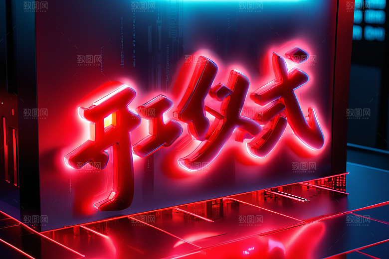 开门红3D开工艺术字