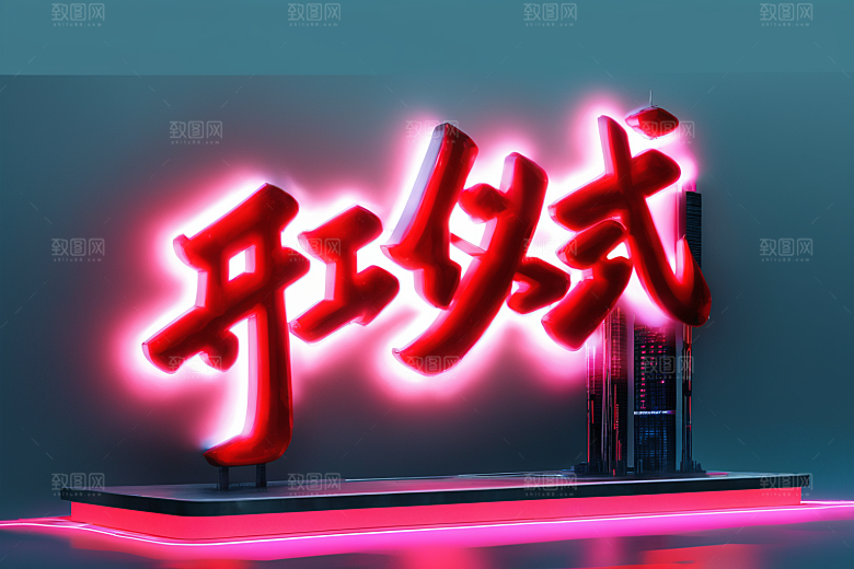 开门红典礼3D艺术字
