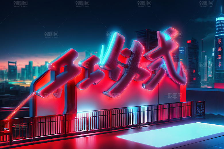 开门红喜庆3D艺术字