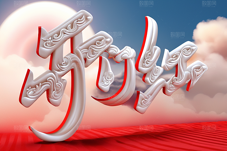 开门红立体典礼艺术字