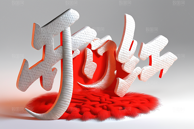 开门红高清3D艺术字