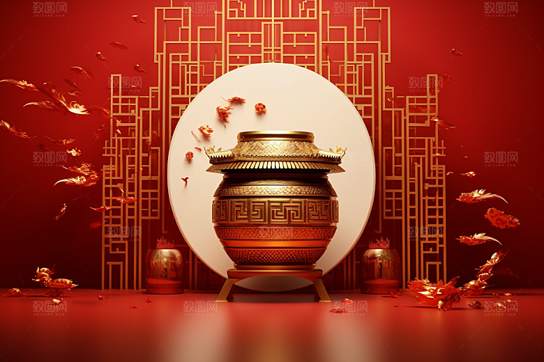 开业大吉3D立体开工背景图