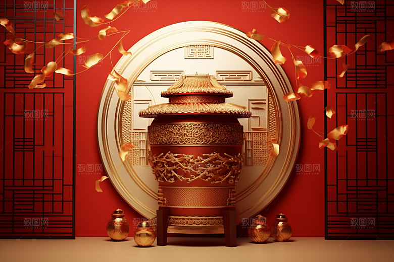 开业大吉电商C4D背景图