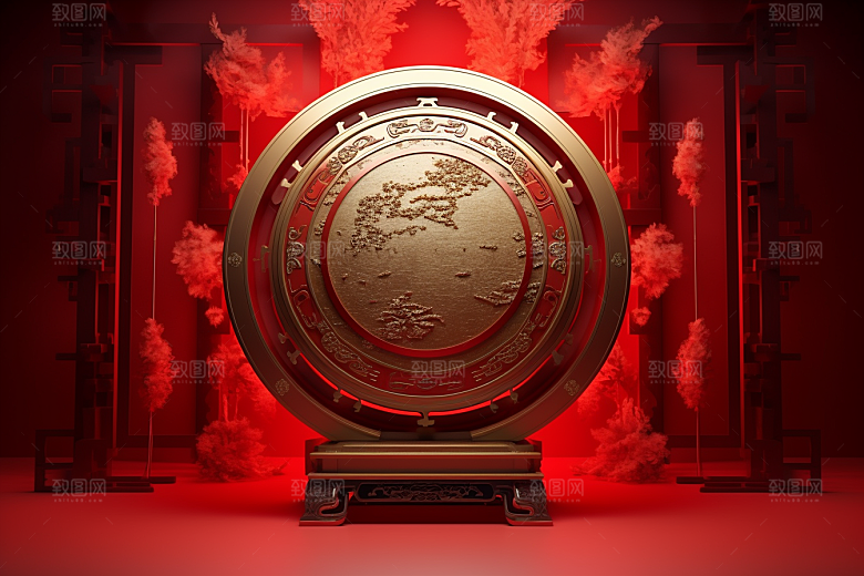 开业大吉C4D电商背景图
