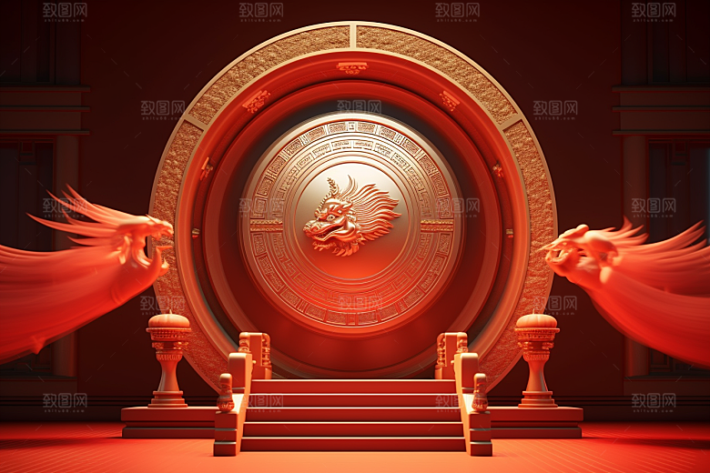 开业大吉开工C4D背景图