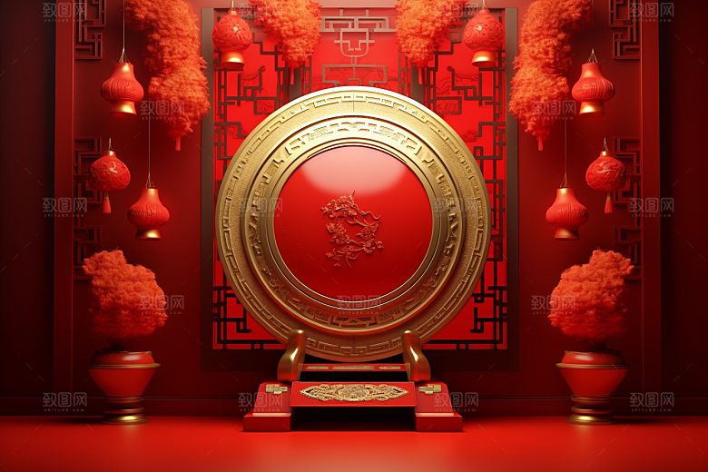 开业大吉开门红电商背景图