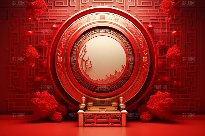开业大吉3D立体模型背景图