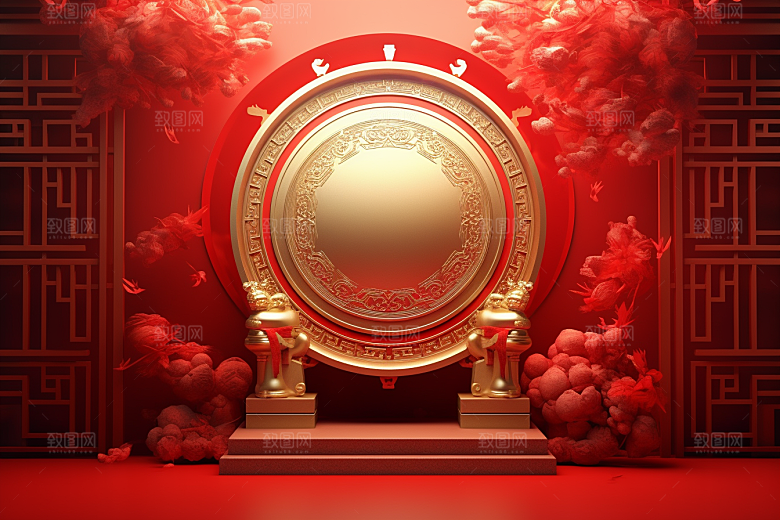 开业大吉开工C4D背景图