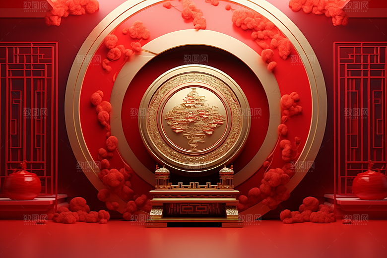 开业大吉模型开门红背景图