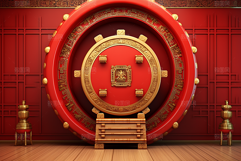 开业大吉开门红3D立体背景图