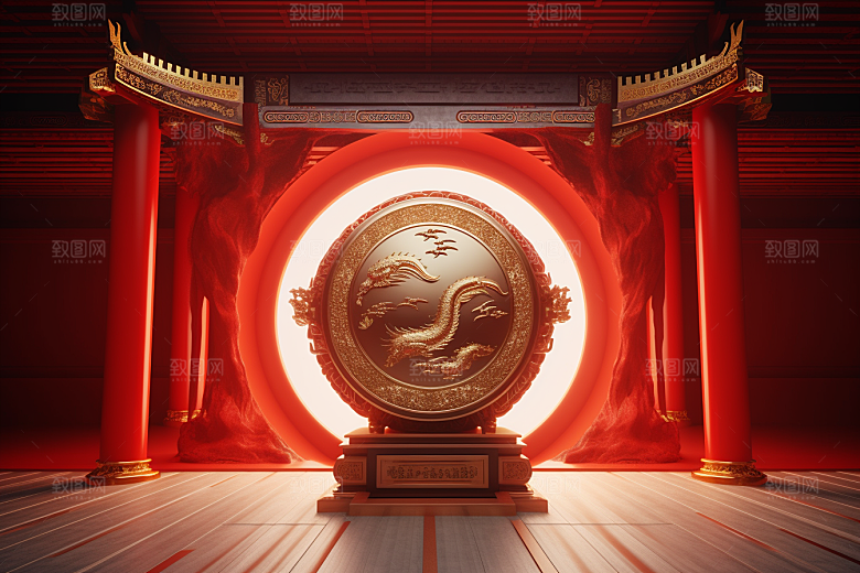开业大吉开门红C4D背景图