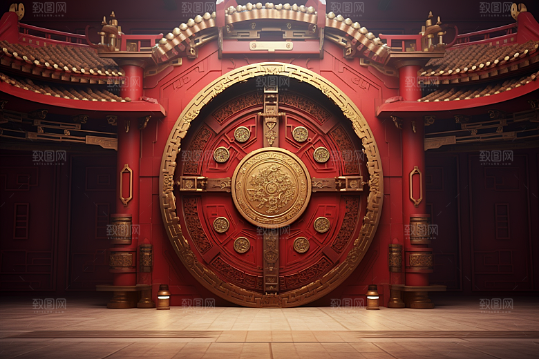 开业大吉开门红C4D背景图