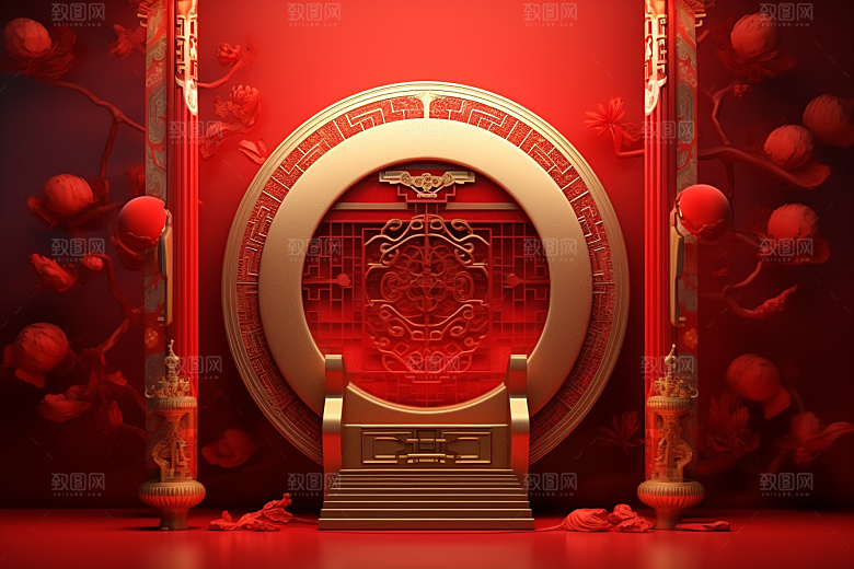 开业大吉电商C4D背景图
