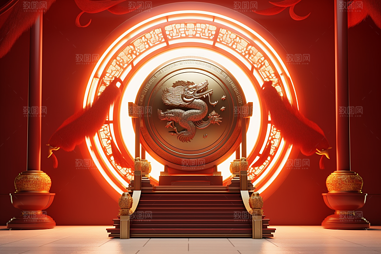 开业大吉C4D模型背景图