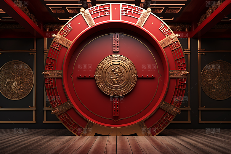 开业大吉C4D3D立体背景图