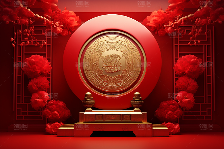 开业大吉电商模型背景图