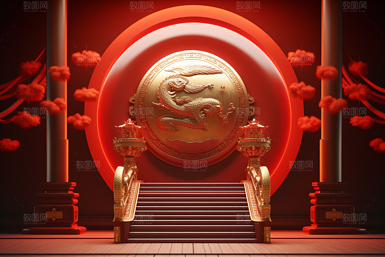 开业大吉展台电商背景图
