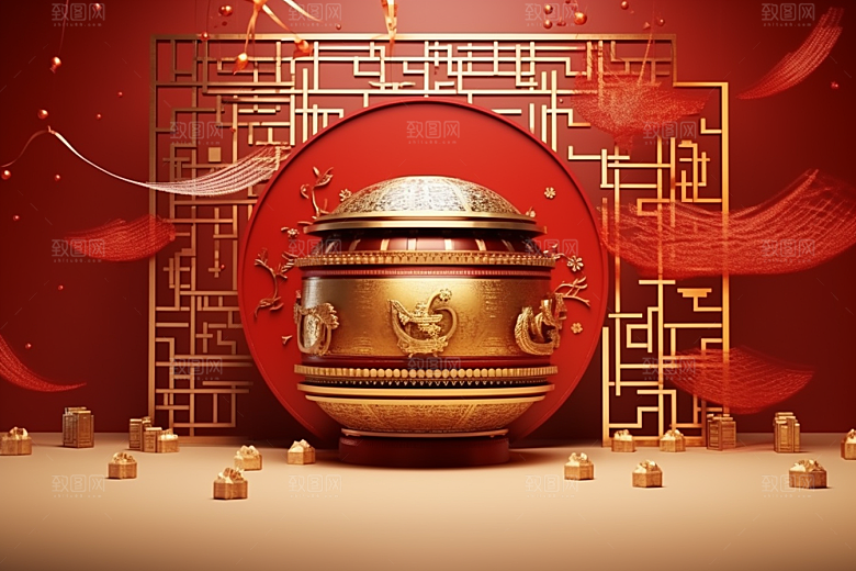 开业大吉开门红模型背景图