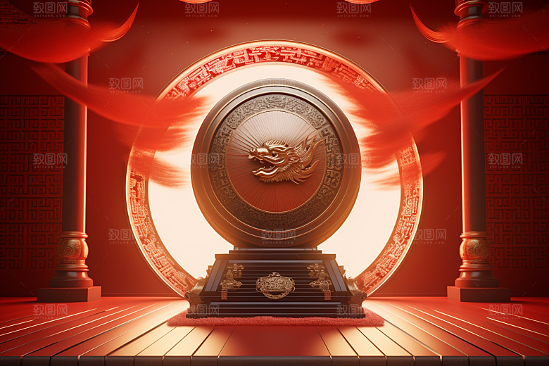 开业大吉电商3D立体背景图