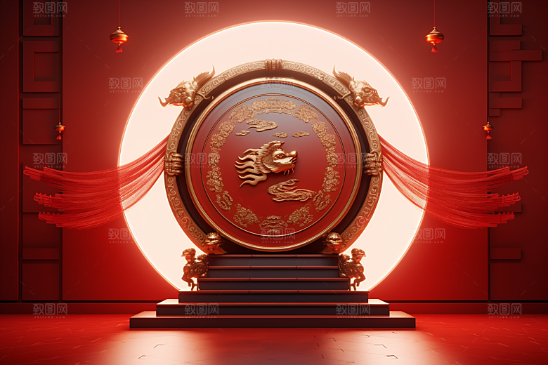 开业大吉模型开门红背景图