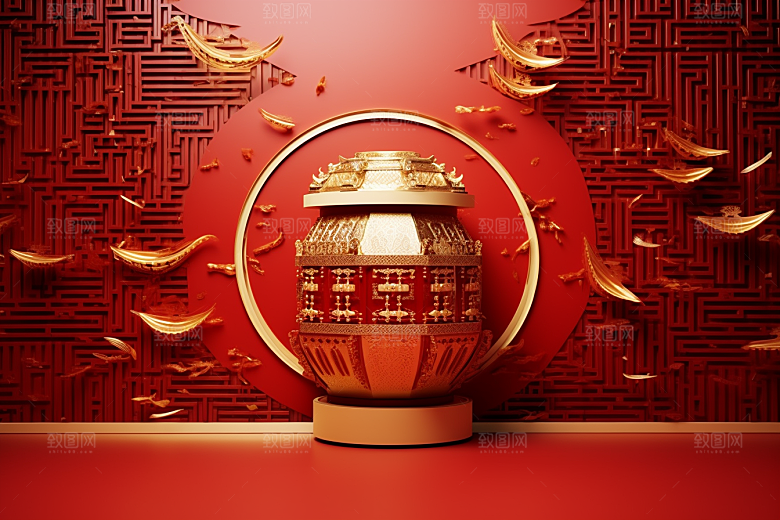 开业大吉开门红展台背景图