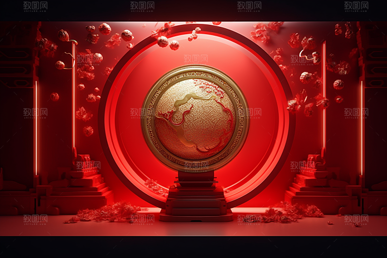 开业大吉电商C4D背景图