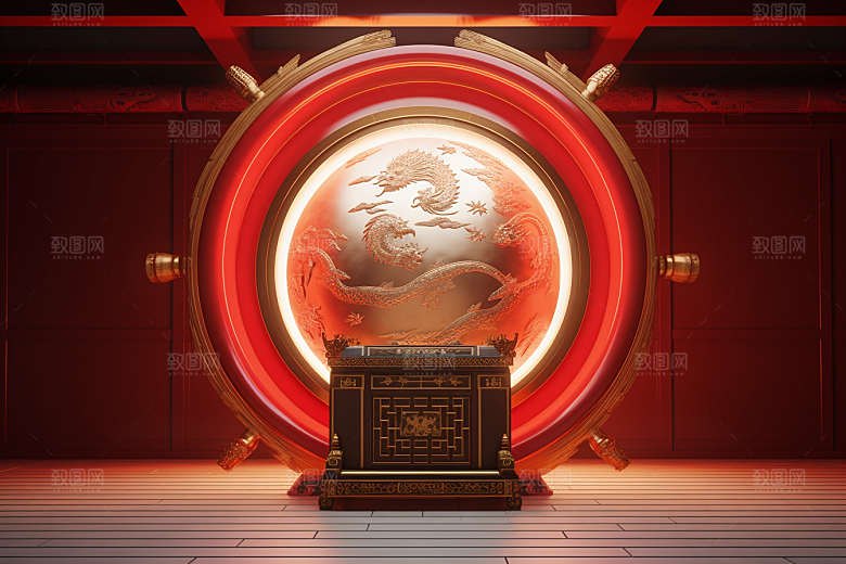 开业大吉C4D3D立体背景图