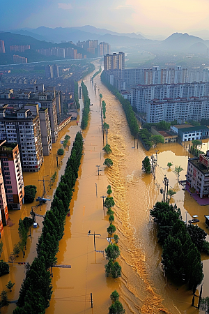 洪涝灾害恶劣天气泥石流摄影图