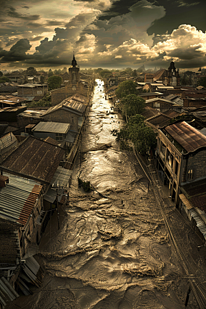 洪涝灾害抗洪抢险高清摄影图