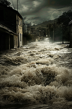 洪涝灾害洪水洪灾摄影图