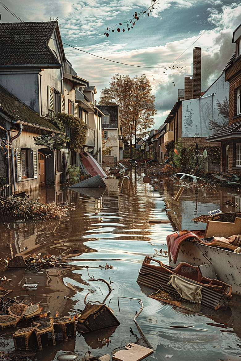 洪涝灾害高清暴雨摄影图