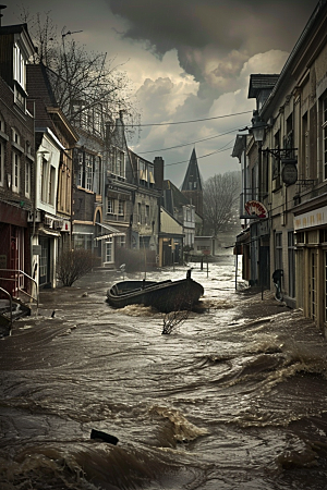 洪涝灾害泥石流暴雨摄影图